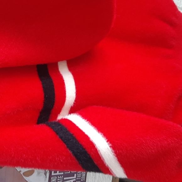 Women's Fluffy Red Warm Bomber Style Sweater Jacket Size S - Picture 11 of 14